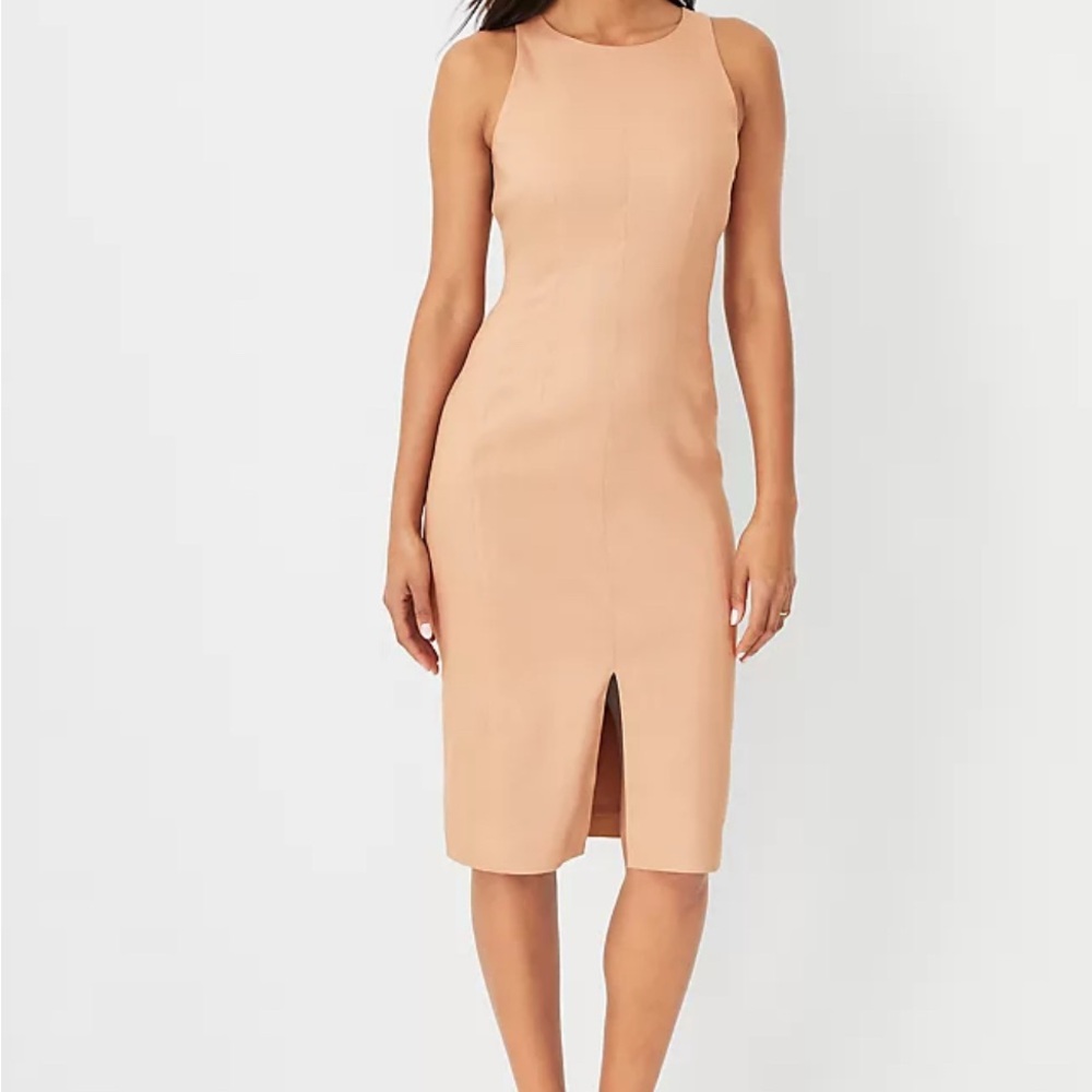 Ann Taylor The Cutaway Sheath Dress in Linen Twill